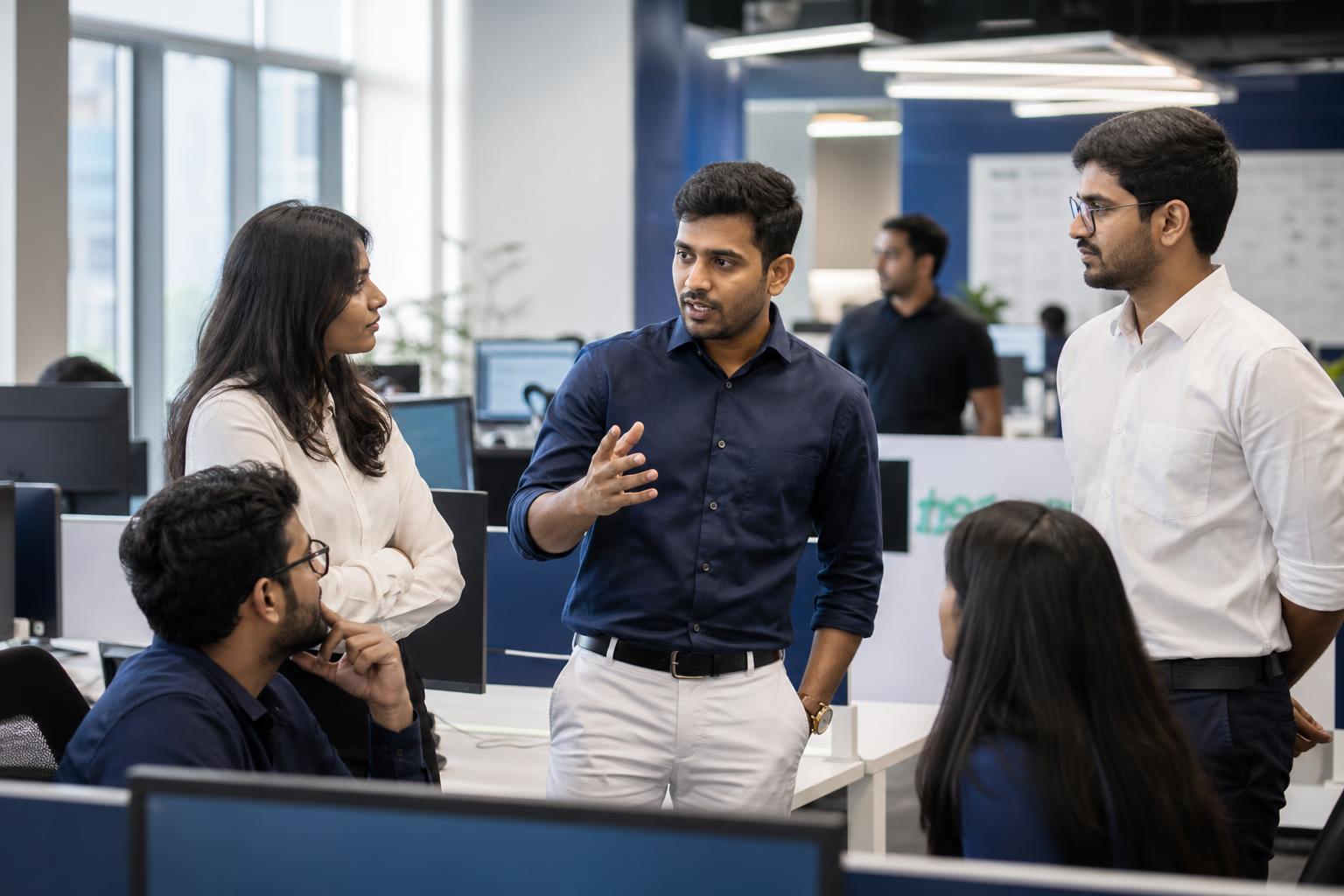 Indian startup founders and business leaders collaborating
