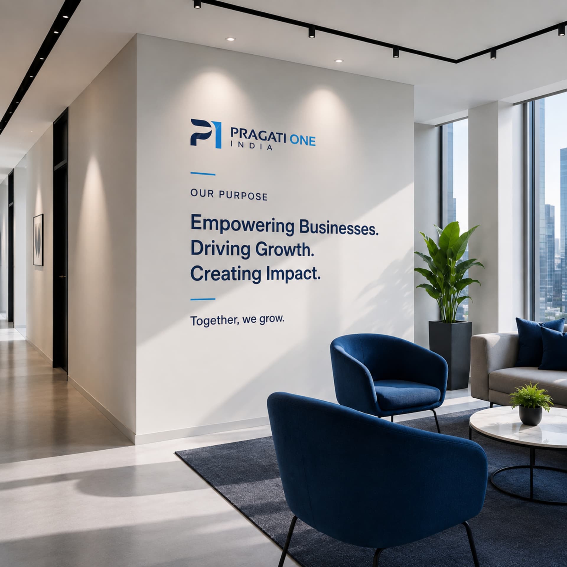 Pragati One team collaborating in a modern Ahmedabad office